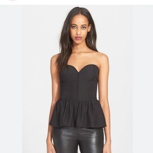 Parker Penelope silk peplum bustier top